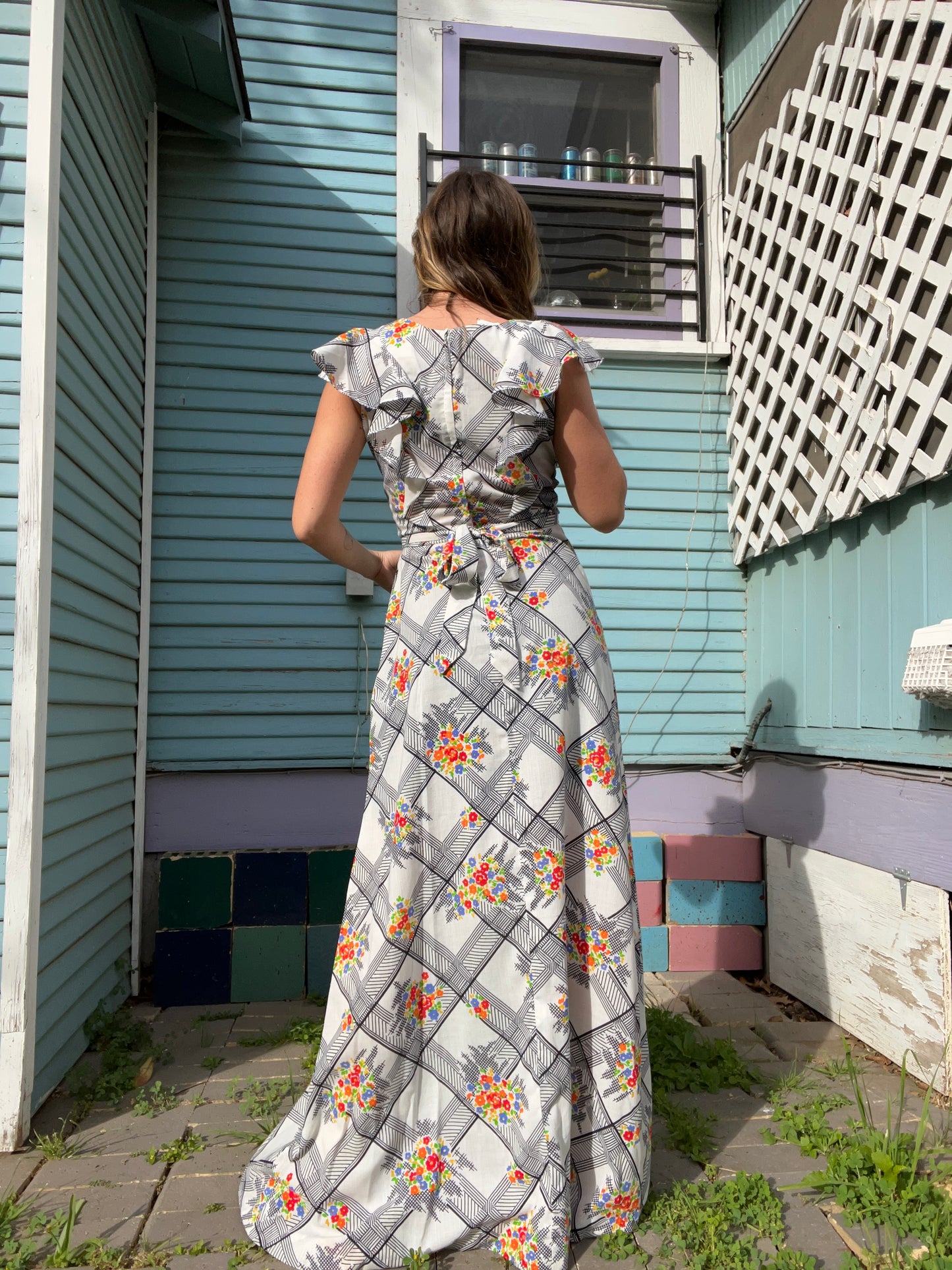 1960s Sunday's Child Maxi Sun Dress (S/M)