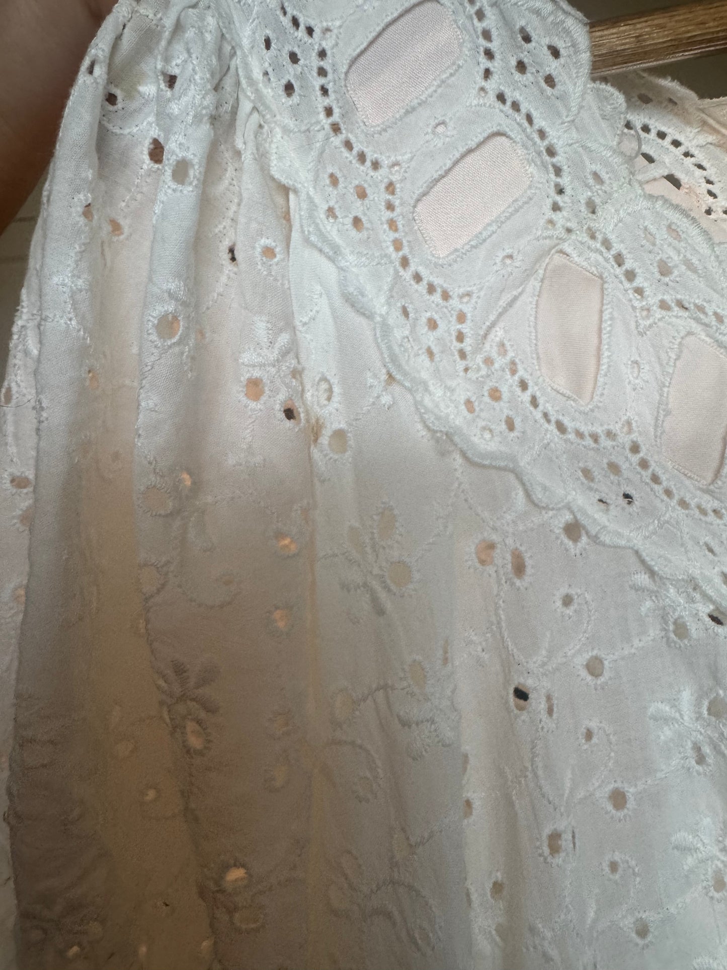 60s White Eyelet Babydoll Dress