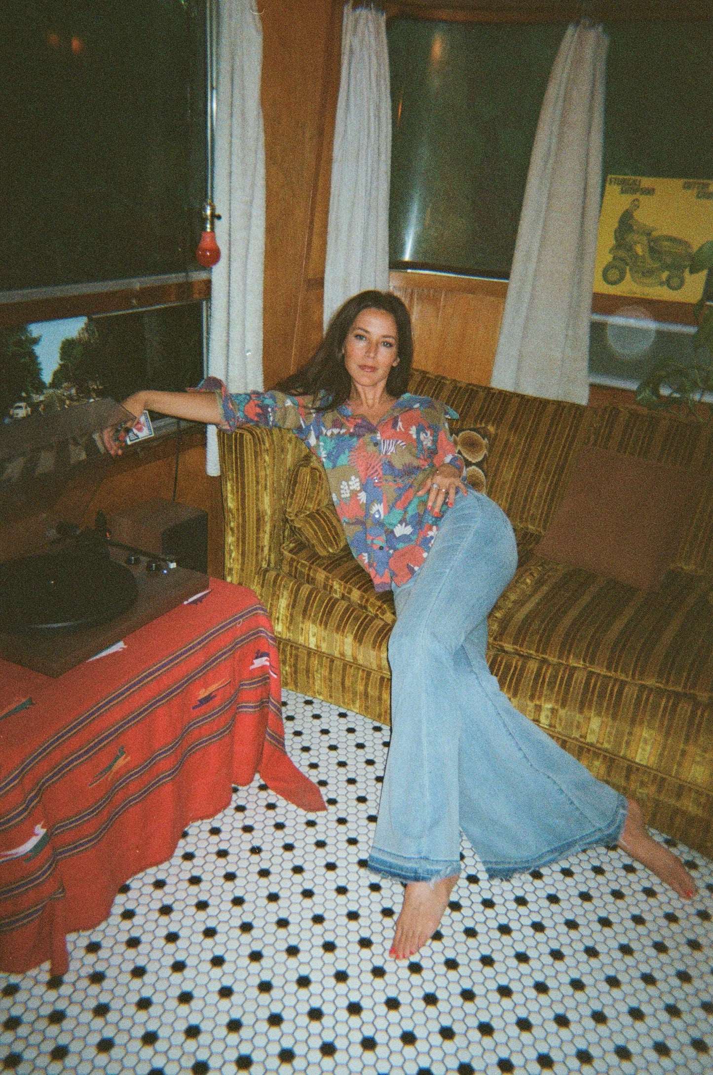 70s Psychedelic Safari Button Up Top