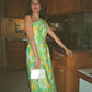 60s Floral One Shoulder Maxi Dress