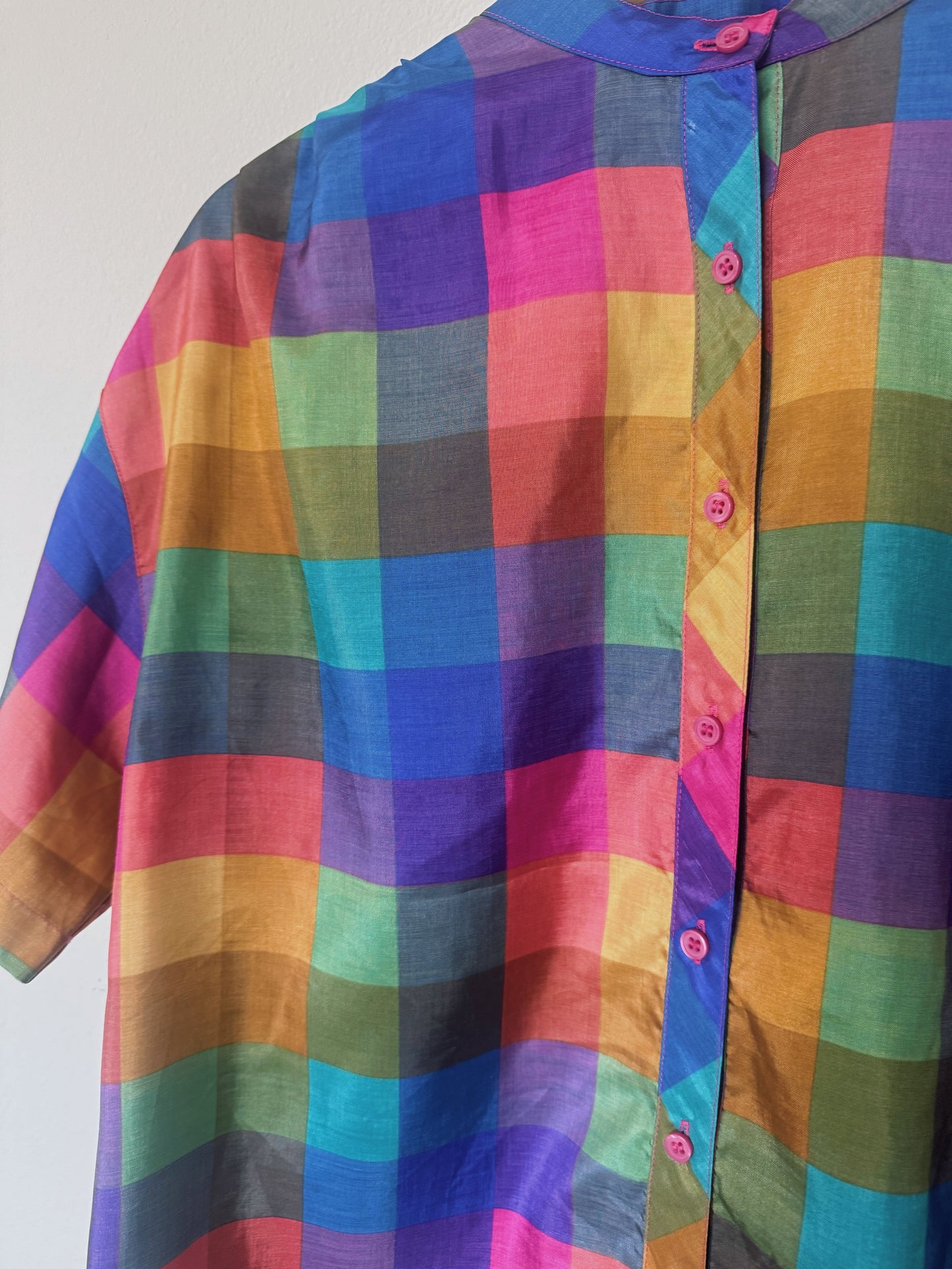 80s Jewel Toned Checkered Top