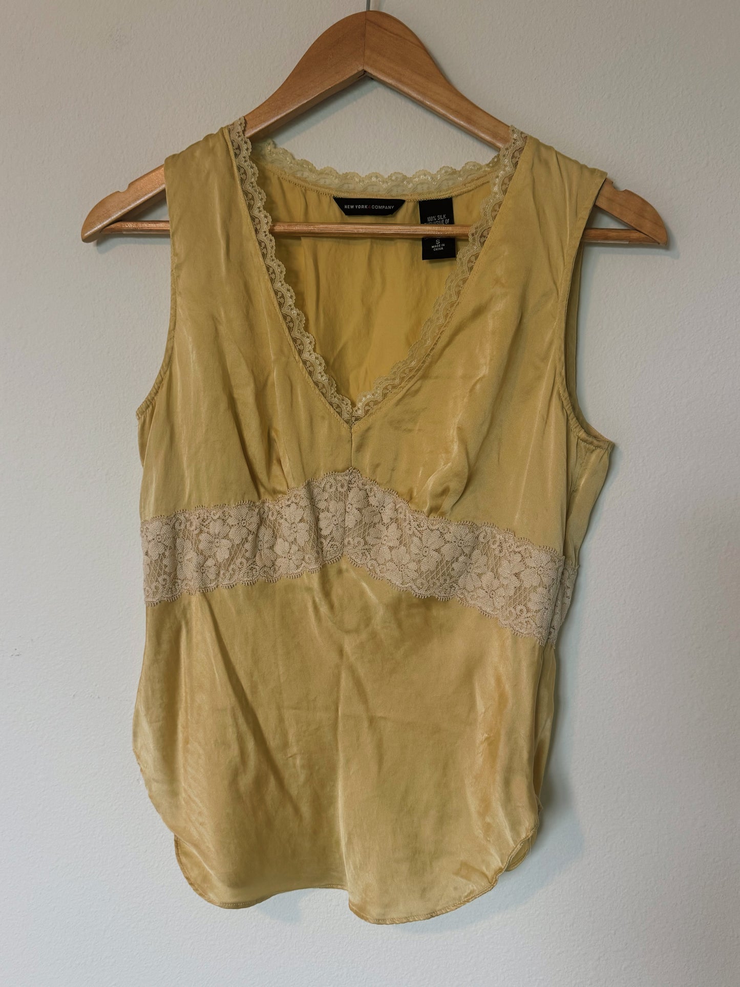 90s Buttery Yellow Silk Tank