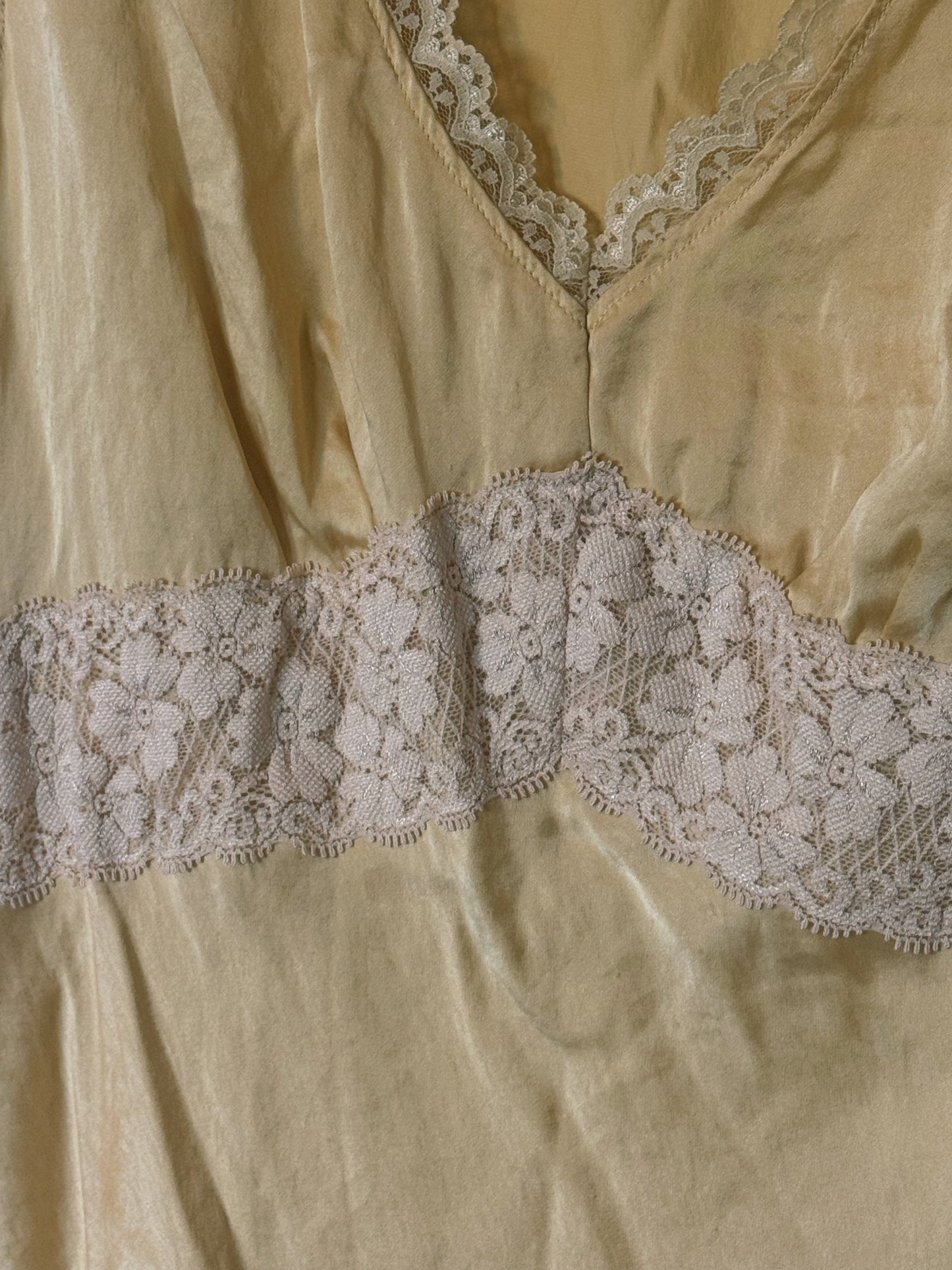 90s Buttery Yellow Silk Tank
