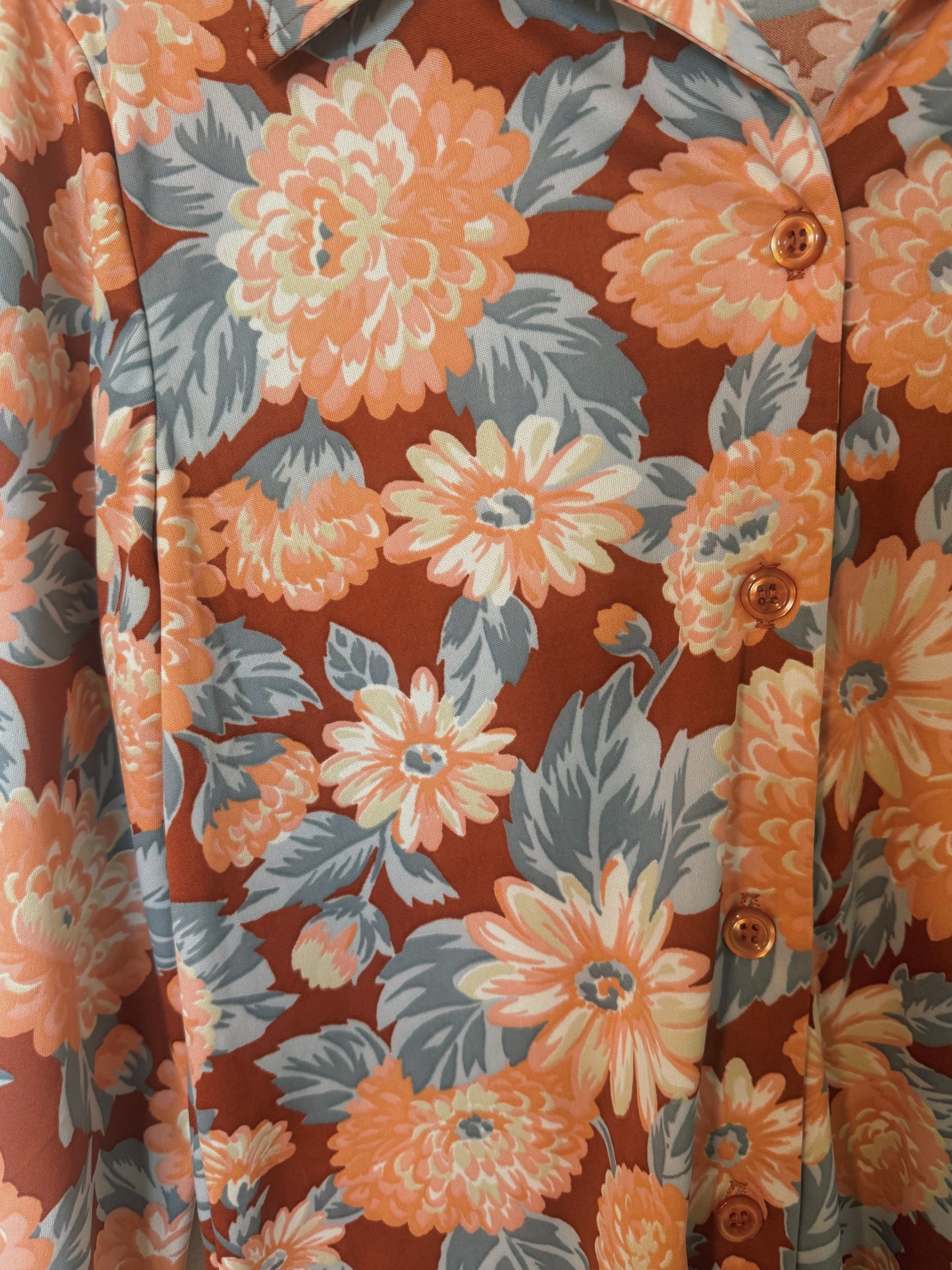 70s Just Peachy Button Up Top