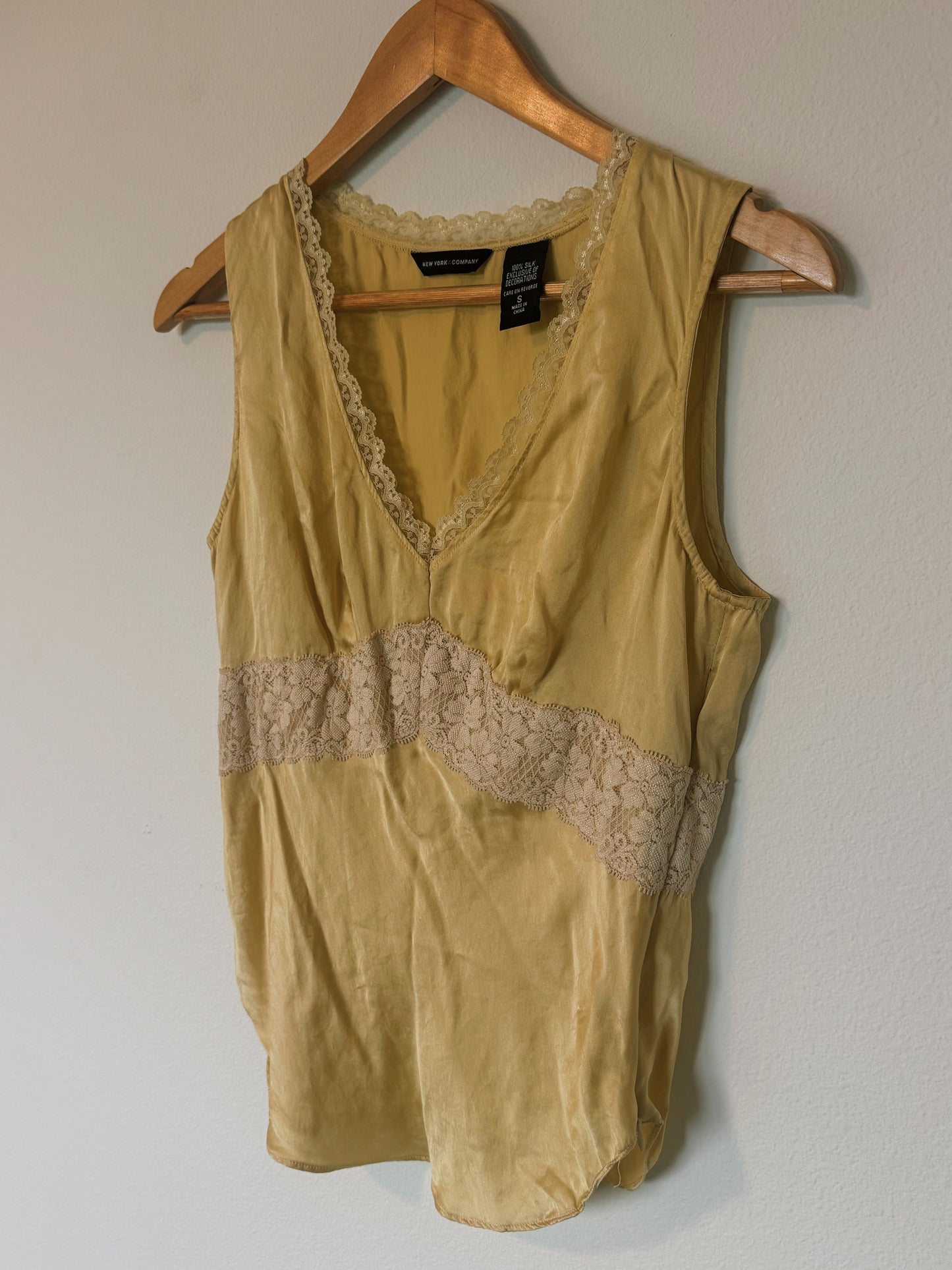 90s Buttery Yellow Silk Tank