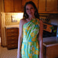 60s Floral One Shoulder Maxi Dress