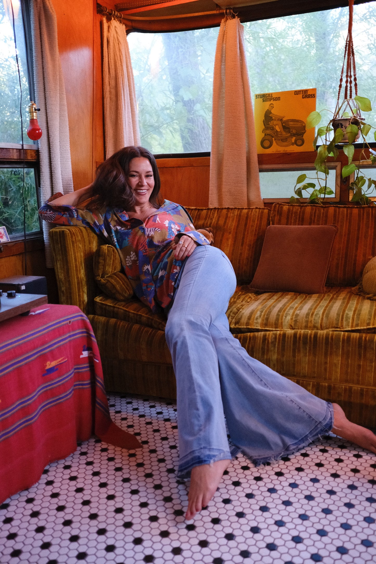 70s Psychedelic Safari Button Up Top
