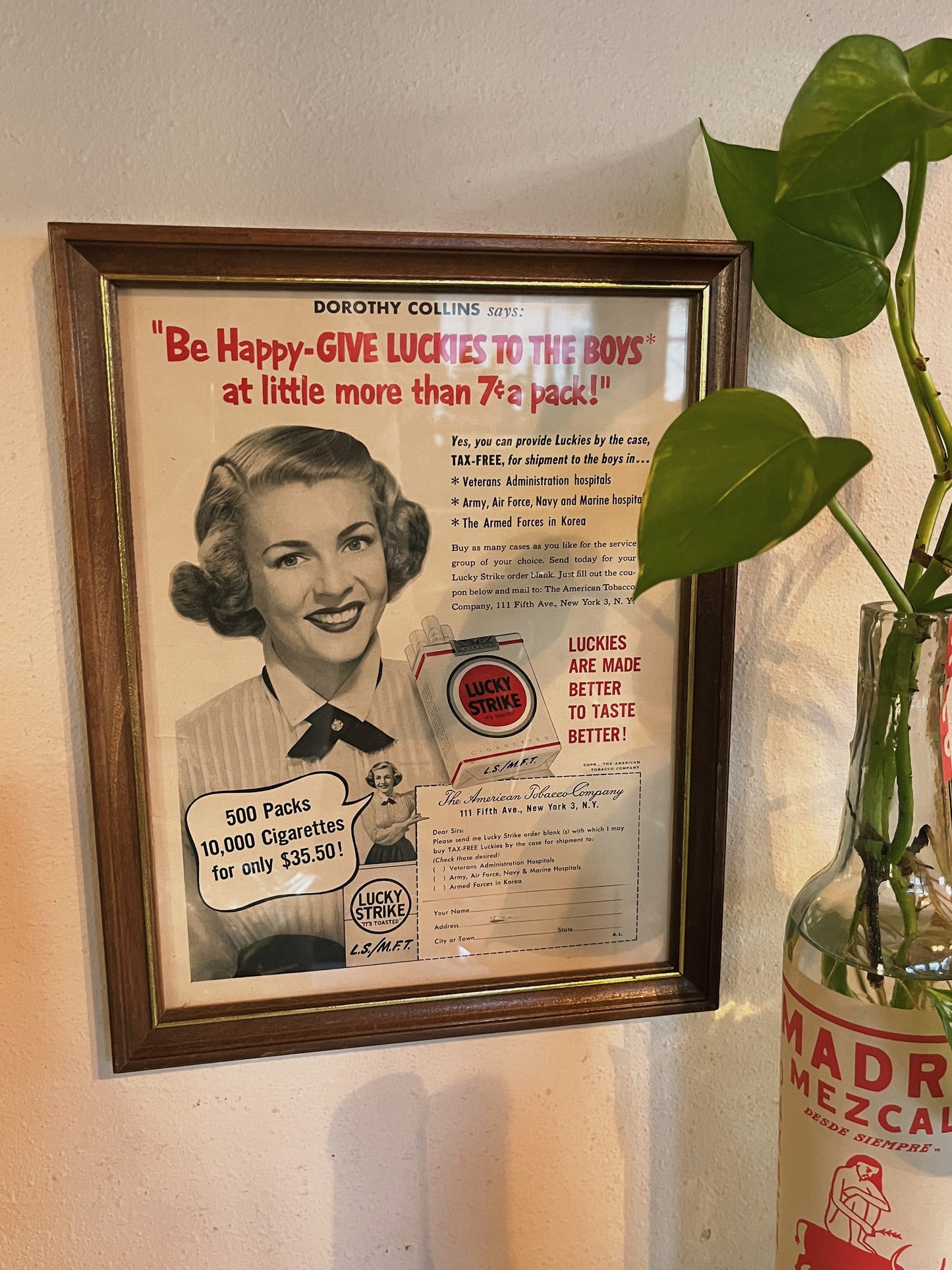 1950s Lucky Strike Framed Picture Ad