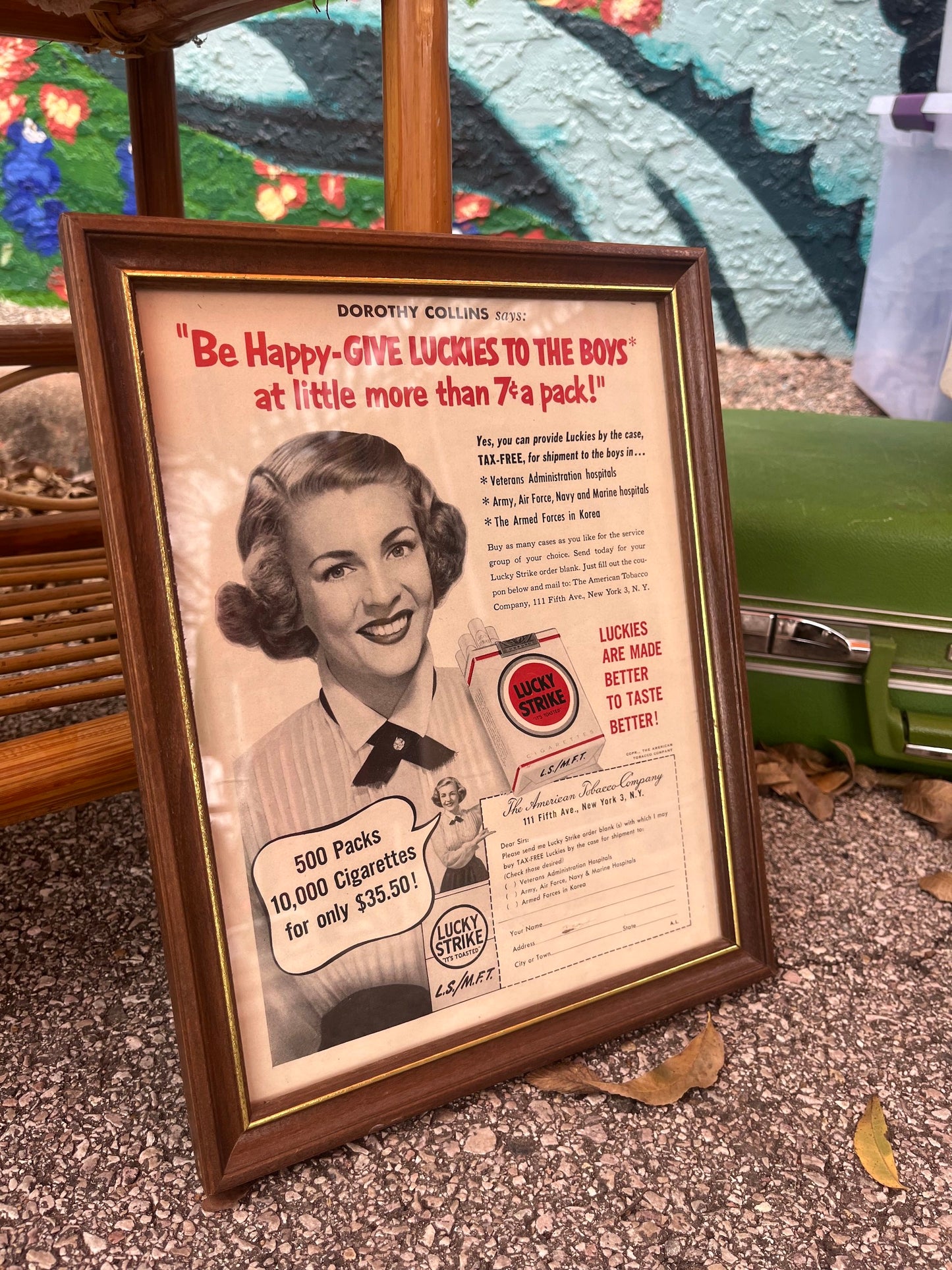 1950s Lucky Strike Framed Picture Ad